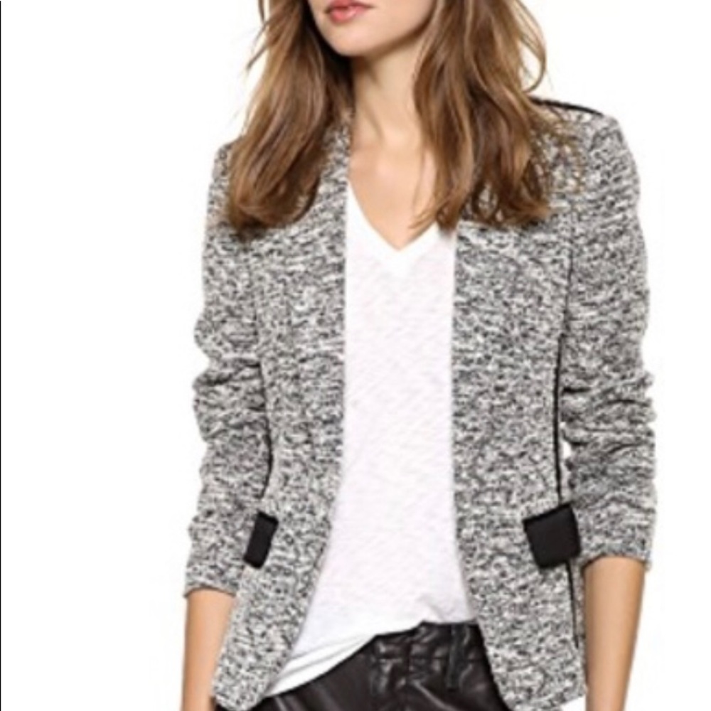 Rag and Bone Black and White Tweed Blazer